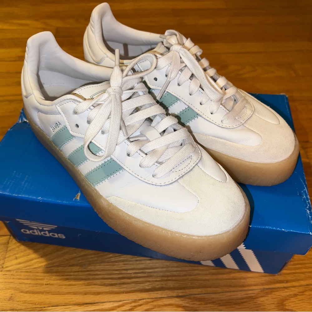 Adidas Sambae White and blue Shoes